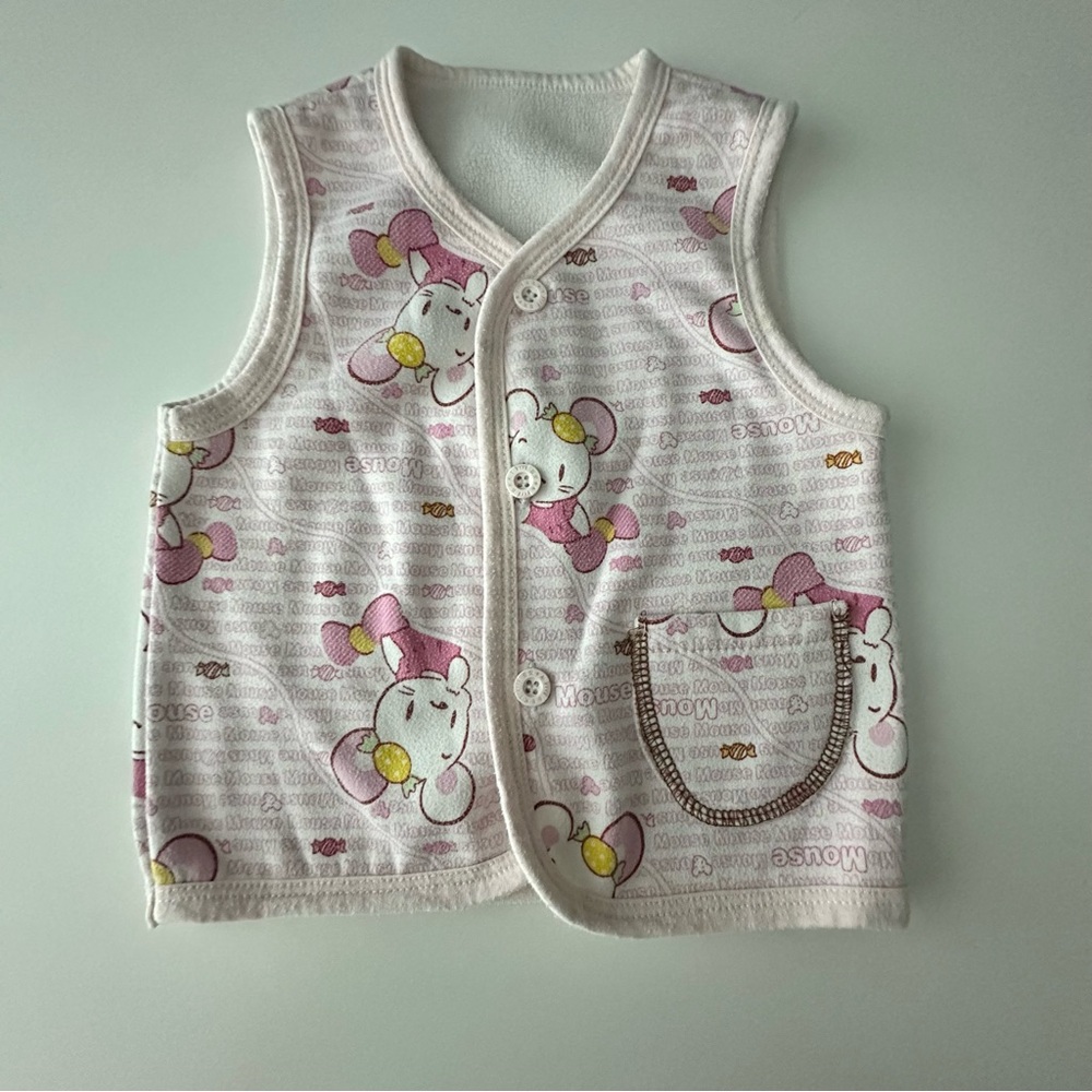 Cute Cartoon Print Baby Vest 12M